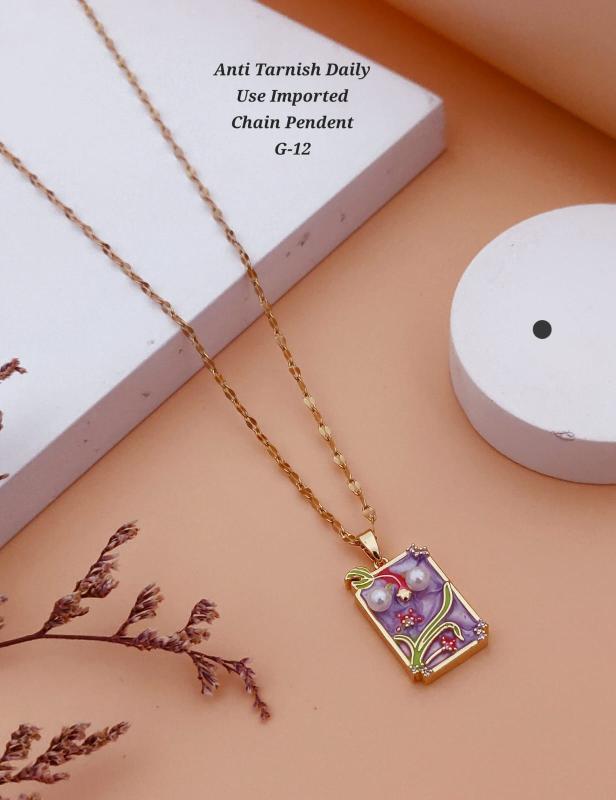 Anti tarnisha daily use imported chain pendent G 12 Surat jewelry wholesale market